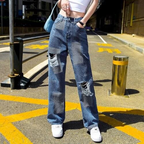 New Soft High Waist WomenS Trousers Denim Loose Streetwear Summer Girls Jeans Woman Pants Femme Pantalon Mujer Thin Velvet