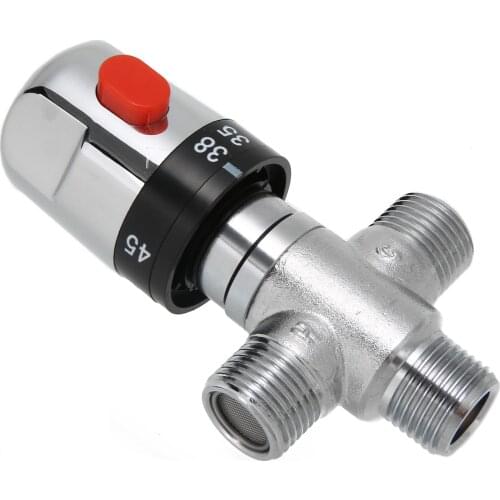 Copper Mixing Valve Bath Shower Thermostatic Mixing Valve 20mm Hot/Cold Water Adjustable Blending Valve For Water Heater Fixture