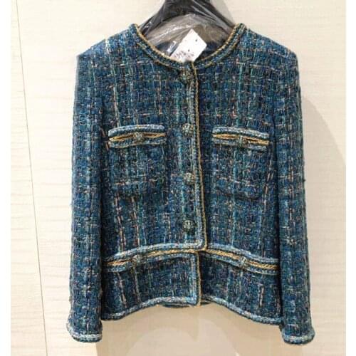 Small Fragrance Coat Womens Short Autumn and Winter French Celebrity Temperament Tweed Knitting Heavy Industry High End Winter