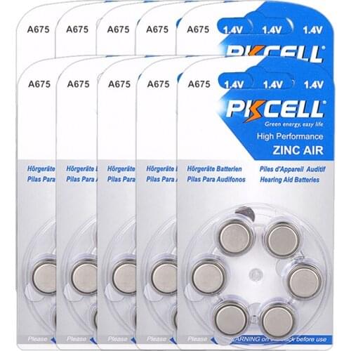 PKCELL PACK 10- 60x Hearing Aid A675 675A ZA675 675 PR44 battery