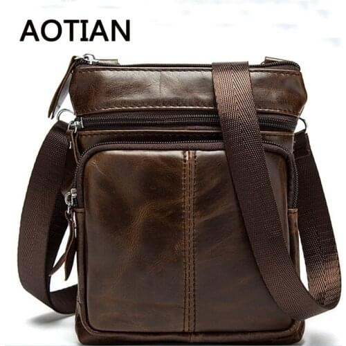 2020 Hot Men Bag Genuine Leather Man New Crossbody Shoulder Bag Men Small Business Bags Small Messenger Leather Bags
