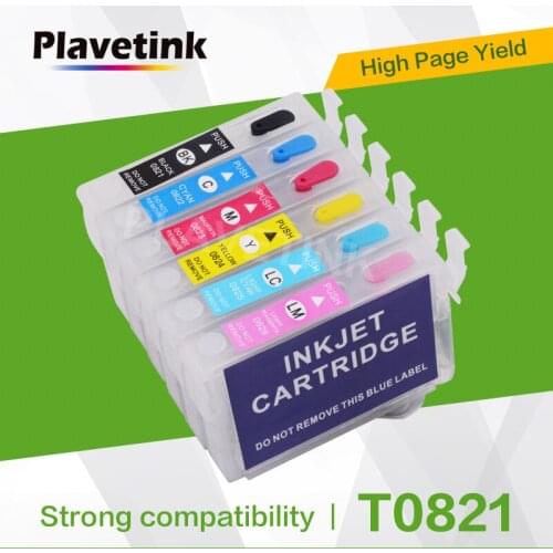 Plavetink Empty Refill Printer Ink Cartridges T0821 T0822 T0823 T0824 T0825 T0826 For Epson Stylus R270 R390 RX590 Printer