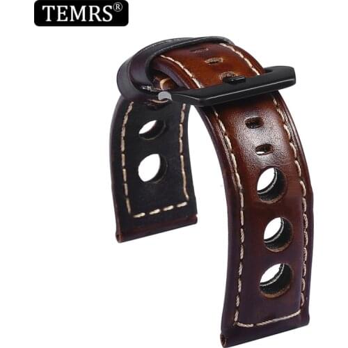 Genuine Leather Watch Bracelet 20mm/22mm/24mm Watch Strap Loop 20/22/24 mm Watch Band Vintage Handmade Leather Watchband Brown