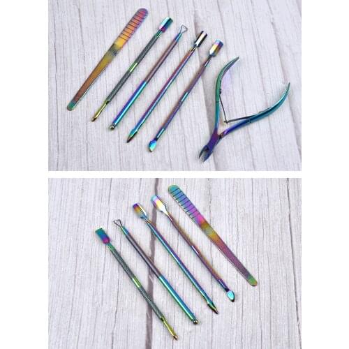 Nail Cuticle Nipper Stainless Steel Rainbow Tweezer Clipper Dead Skin Remover Scissor Plier Nail Art Tool nail scissors