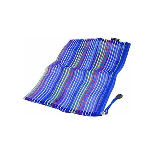 Blue Zipper Closure Colorful Stripes Pattern Carrying File Holder Bag