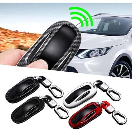 Carbon Fiber Style Car Smart Key Fob Case Protector Shell Cover For Tesla Model3 Model X
