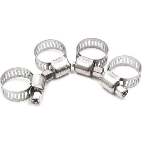Uxcell 4pcs 9-16MM Stainless Steel Car Drive Hose Clamp Fuel Line Clip