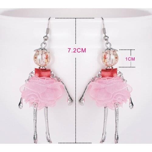 YLWHJJ brand new women lovely doll black dangle earrings girl dress zinc alloy fairy handmade drop earrings hot fashion jewelry