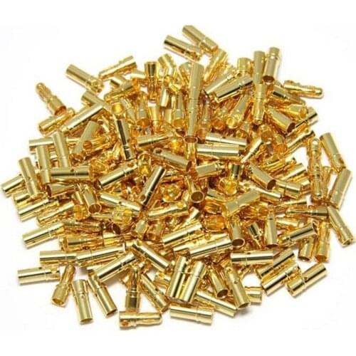 10 pair/lot 2mm Gold Copper Brushless Motor Banana Plug Bullet Connector Plated For ESC Battery