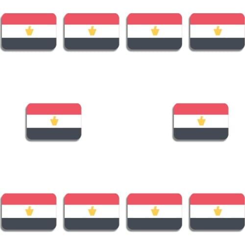 10Pcs/Lot RSHCZY Egypt Flag Pin Acrylic Brooch Flag Badge Jeans Coat Hat Bag Accessories Classic Patriotism Ornaments