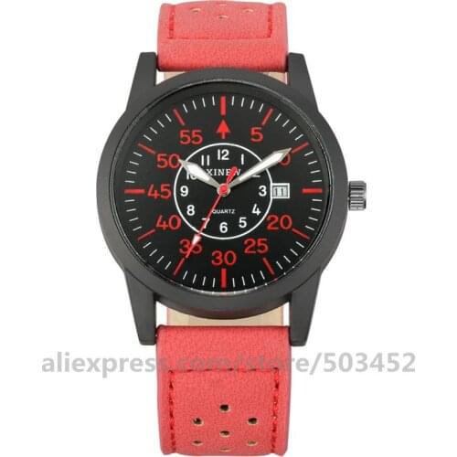 100pcs/lot XINEW 2248 PU Belt Wristwatch Quartz Watch Cool Style Watch For Men New Style Rome Numbe zegarek meski
