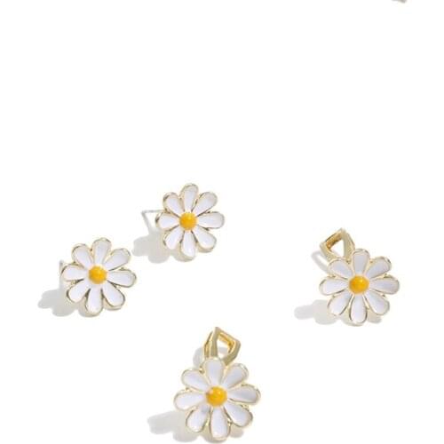 12 PCS/lot S925 Silver Daisy Flower Dangle Earrings Small Fresh Temperament All-match Big Drop Earrings for Women Jewelry