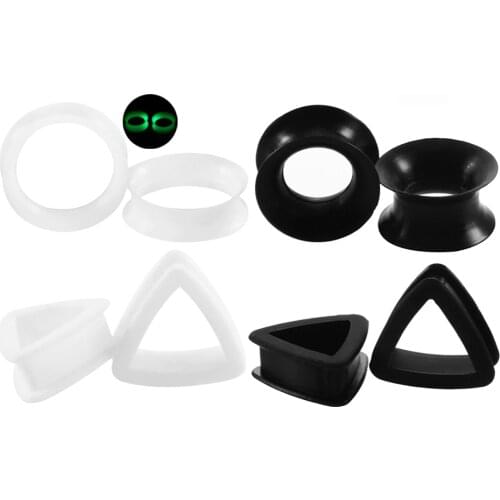 2PCS 4-22mm Silicone Ear Gauges Soft Flexible Ear Plugs and Flesh Tunnels Stretchers Expander Body Jewelry Piercing Wholesale