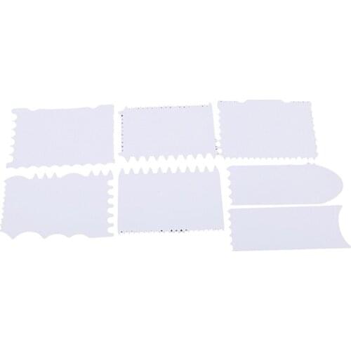 7Pcs/Set White Plastic Cake Scraper Set Multifunction Blade Fondant Cake Decoration Tool Pastry Cream Butter Spatula Baking Tool