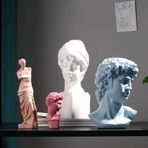 Abstract Mini David Statue Resin Modern Home Decor European Michelangelo Sculpture Venus Art Sketch Practice Office Decoration