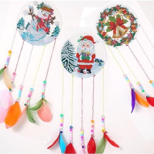 5D DIY Diamond Painting Acrylic Wind Chime Pendant Art Mosaic Kit Rhinestone Picture Hanging Wall Ornaments Home Decor Gifts