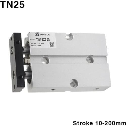 TN Aluminum Alloy TN25 Type 10/20/30/40/50/60/70/75/80/90/100mm-200 Stroke Pneumatic Cylinder Air Cylinder Twin shaft cylinder S