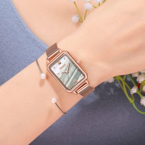 Top Brand Luxury Watch Women Watches Rose Gold Stainless Steel Mesh Womens Wristwatch Ladies Girls Watches Clock Dropshipping