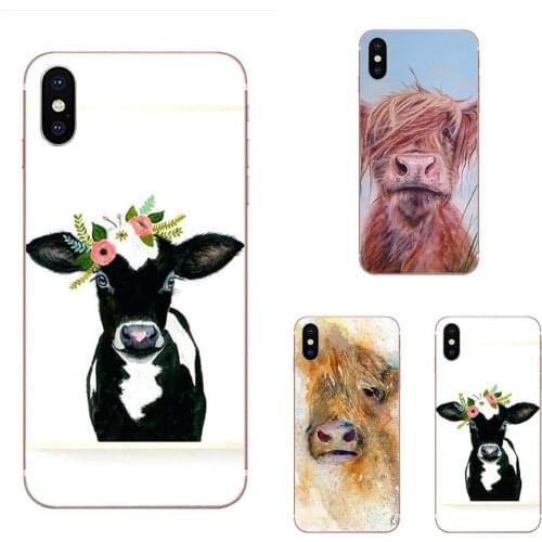 Fundas Phone Case Cover For Xiaomi Mi A1 A2 A3 CC9 CC9E 9T mi10 mi9 mi8 pro lite SE Animal Cattle Cow Watercolor Painting