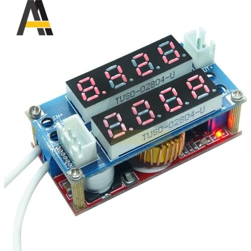 DC 5V 12V 5A Adjustable Power CC/CV Step Down Converter Charge Module Power Transformer with LED Digital Voltmeter Ammeter