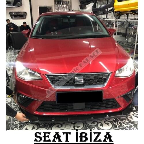 For Seat Ibiza Front Bumper Attachment Lip 2008-2021 Piano Glossy Black Splitter Diffuser Universal Spoiler Bumper Mud Flaps
