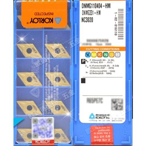 DNMG110404 DNMG110408 DNMG150404 DNMG150408-HM NC3020 original KORLOY carbide insert Processing: alloy steel, etc
