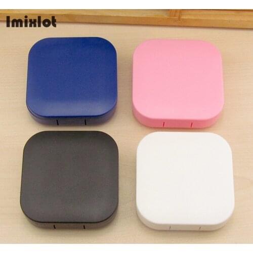 Travel Portable Smooth Contact Lens Case for Men and Women Solid Plastic Glasses Lens Container Holder Contact Lenses Box