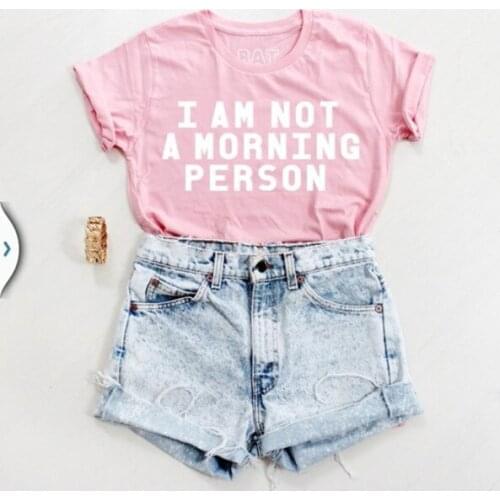 Skuggnas I am not a morning person T Shirt Unisex Harajuku Casual grunge 90s fashion tee shirt aesthetic tumblr tops camiseta