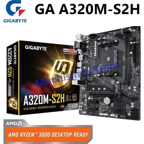 Gigabyte GA A320M S2H AMD A320 micro ATX DDR4 M.2 USB3.1 STAT3.0 SSD 32G best support R9 desktop cpu socket AM4 motherboard