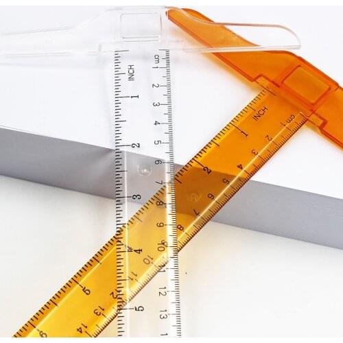 12inch 30cm Layout Work T Ruler Measuring Gauge Transparent Plastic Drafting Easy Calibrating Marking Supplies Student School