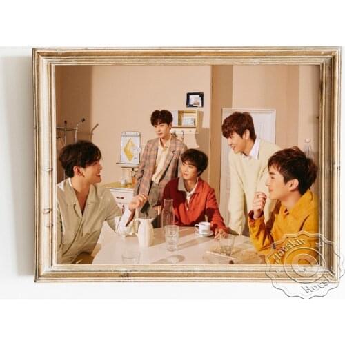 K-pop Music Male Group NU'EST Star Portrait Poster, Fashion Magazine Wall Stickers, Modern Leisure Canvas Painting Home Decor