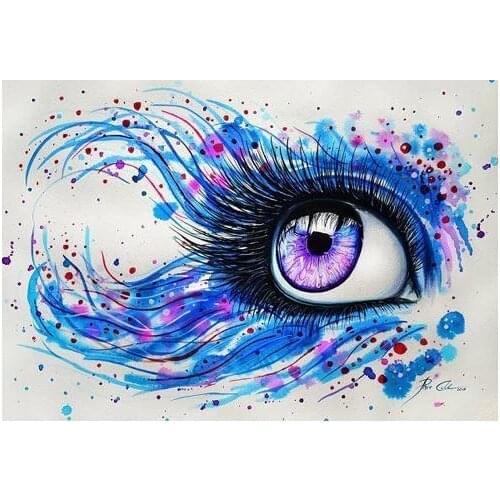 Gatyztory DIY Painting By Numbers Abstract eyes HandPainted Oil Painting Canvas Colouring Home Decor 60×75cm
