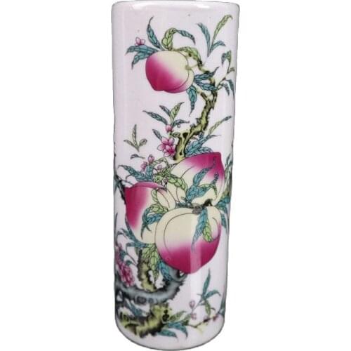 China Old Porcelain Pastel Longevity Pattern Pen Holder