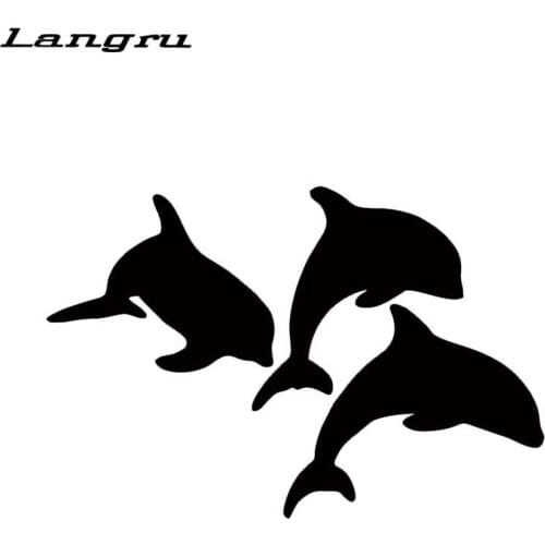 Langru Hot Style For Dolphins jump Out of The Water Car Sticker Vinyl Decal Car Styling Truck Bumper Decals Funny JDM