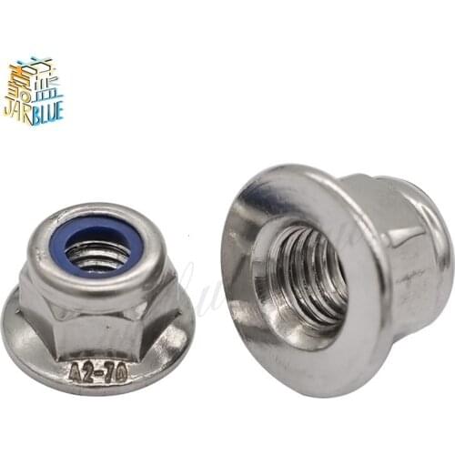 M4 /M5 /M6 /M8 /M10 DIN6926 304 Stainless steel Six -sided flange Mother Hex Nylon Anti -slip mother