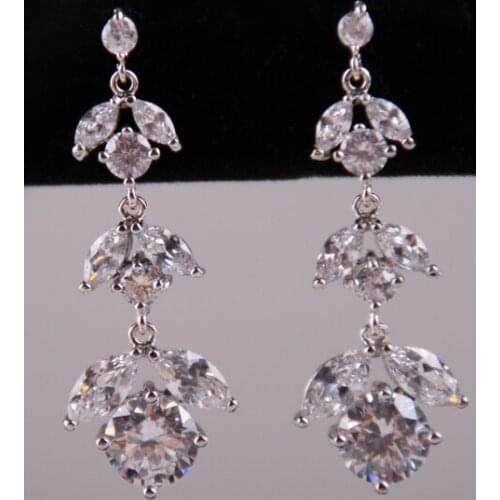 MOODPC Free shipping Ladies Luxury Earrings Grape Cubic Zircon Earring Top Quality Nickel & Lead Free