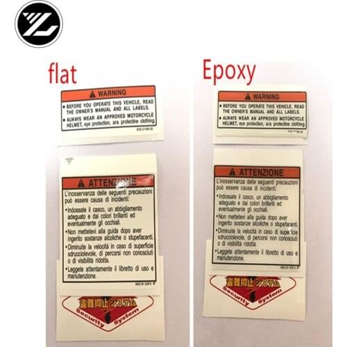 Motorcycle Stickers for Yamaha Honda Ducati BMW Motorcycle Fuel Tank Standard Japanese Warning Label English Warning Sticker