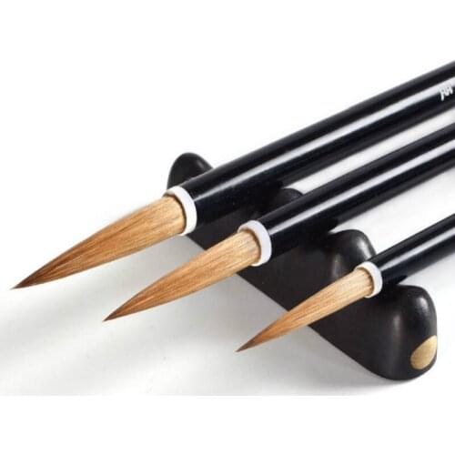 Chinese Calligraphy Pen Set 3pcs Weasel Hair Brush Pen High Grade Chinese Huzhou Painting Brush Pen Set Tinta China Caligrafia