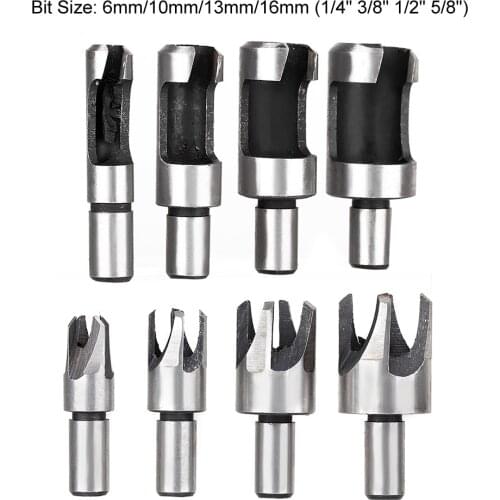 8pcs/set Wood Plug Cutter Drill Cutting Bit Set 1/4" 3/8" 1/2" 5/8" Tapered Taper Plugs for Bench Drill & Hand Electric Drill
