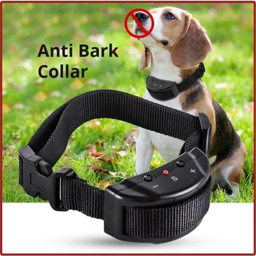 New Auto Static Shock Anti No Bark Control Collar with Adjustable 7 Levels Electric Shock for Training Dog Stop Bark Dog Trainer