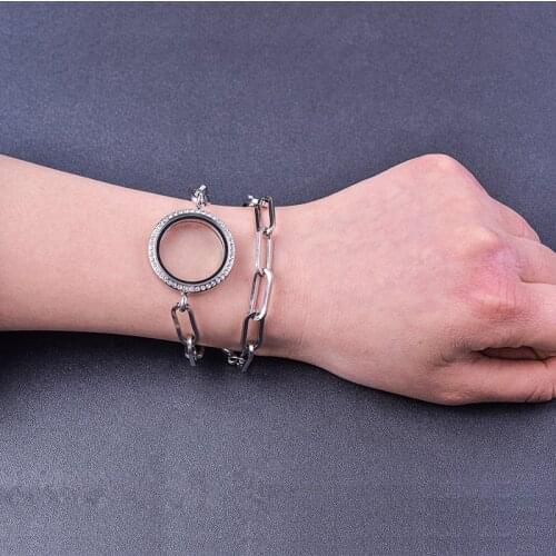 O Chain Locket Bracelets For Women Girl Jewelry Lobster Clasp Adjustable Bracelets Bangles Two Laps Pulseras Mujer 2021 Fashion