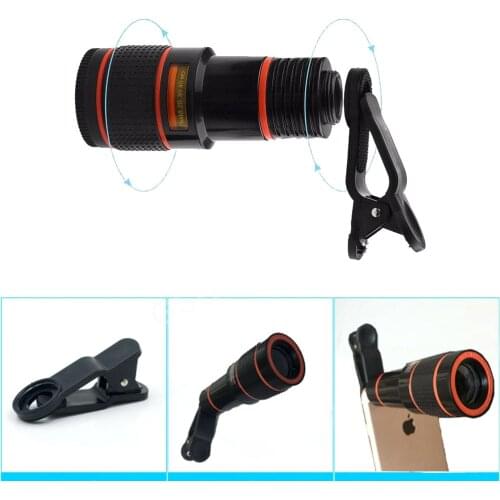Phone Camera Lens Universal Clip 12X Zoom Cell Phone Telescope Lens For iPhone External Telescope Phone Accessories