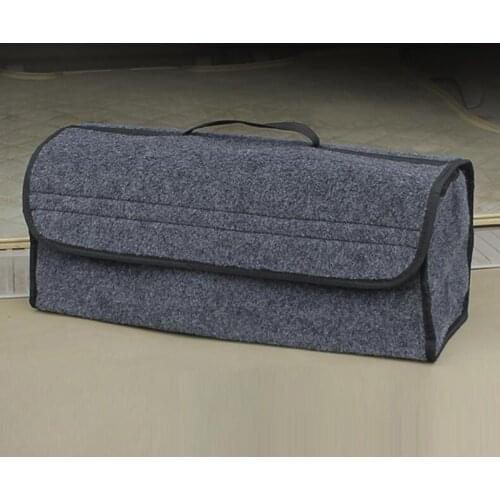 Car Trunk Organizer Storage Bag Foldable Felt Auto Boot Organizer Storage Box Travel Luggage Tools Tidy Car Styling Gray