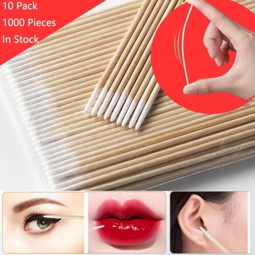 1000 Pcs Sticks for Aikos Zero Waste Cosmetic Microbrushes for Eyelash Extension Tools Medical Ear Care Cleaning Beauty Health