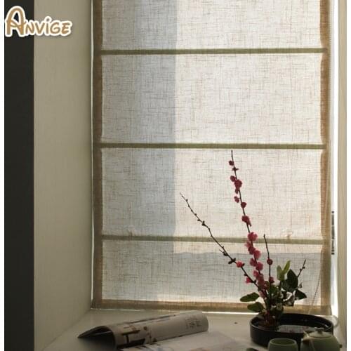Half Blackout Curtains Linen Fabric Roman Blinds Roller Window Treatment Customized Curtains Drapes