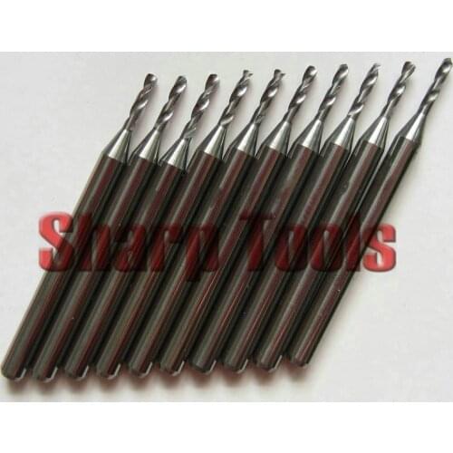 Precision 10pcs 3.175*1.35*6MM Drill Kits, CNC Router Bits, PCB Drill Bits, Mini Drill Bit Needle on Circuit Board, Carbon Fiber