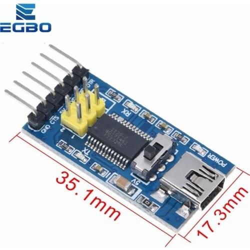 Blue Breakout Board for arduino FTDI FT232RL USB To TTL Serial IC Adapter Converter Module for arduino 3.3V 5V FT232 Switch b