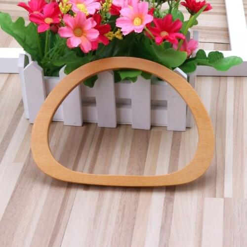 One Pieces Wooden Handle Replacement DIY Handbag Purse Frame Bag Accessories LX9F