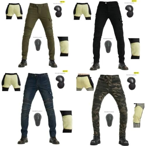 Outdoor riding motorcycle jeans Kevlar thickened jeans protective gear equipment protection safety pants protective pad