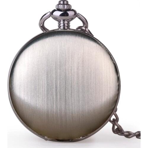 Vintage Pendant Fob Watch Classical Polish Smooth Quartz Pocket Watch with Fob Chain Arabic Number Dial Women Men Gift for men